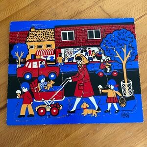 Galt Toys Vintage Puzzle with Red and Blue Design